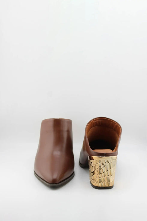 Capelli Rossi Elegant Block Heeled Embossed Mules